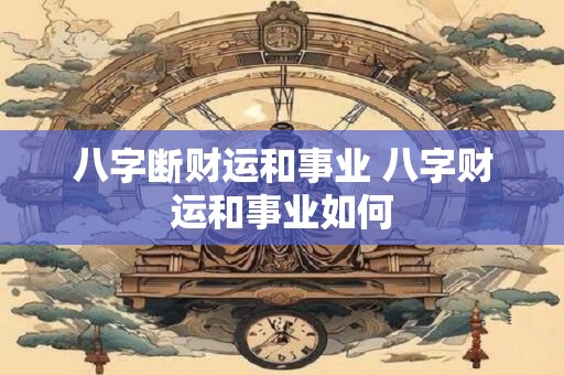 八字断财运和事业 八字财运和事业如何