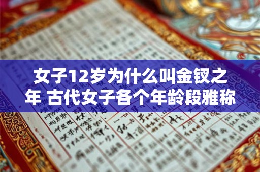 女子12岁为什么叫金钗之年 古代女子各个年龄段雅称