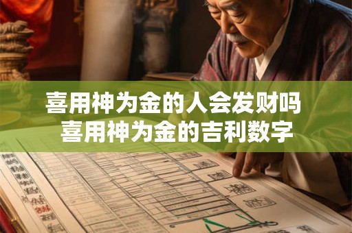 详细阅读:喜用神为金的人会发财吗 喜用神为金的吉利数字 喜用神为金的人会发财吗 喜用神为金的吉利数字