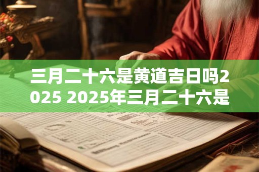 三月二十六是黄道吉日吗2025 2025年三月二十六是黄道吉日吗
