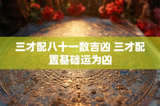三才配八十一数吉凶 三才配置基础运为凶