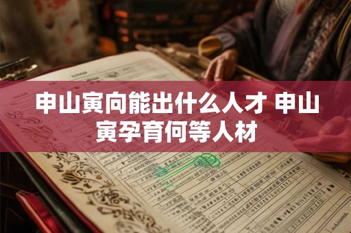 申山寅向能出什么人才 申山寅孕育何等人材