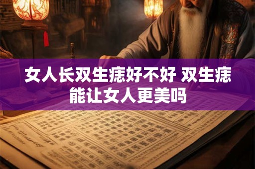 女人长双生痣好不好 双生痣能让女人更美吗