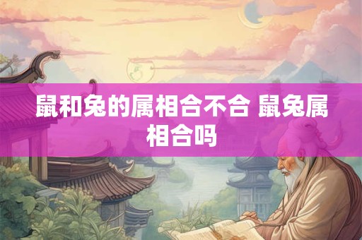 鼠和兔的属相合不合 鼠兔属相合吗