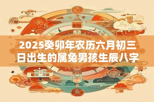 2025癸卯年农历六月初三日出生的属兔男孩生辰八字命运详解