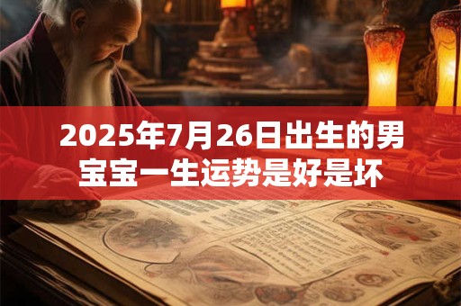 2025年7月26日出生的男宝宝一生运势是好是坏