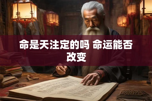 命是天注定的吗 命运能否改变