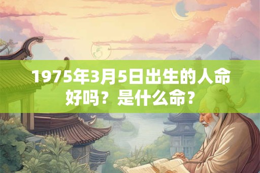 1975年3月5日出生的人命好吗？是什么命？