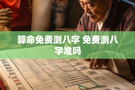 算命免费测八字 免费测八字准吗