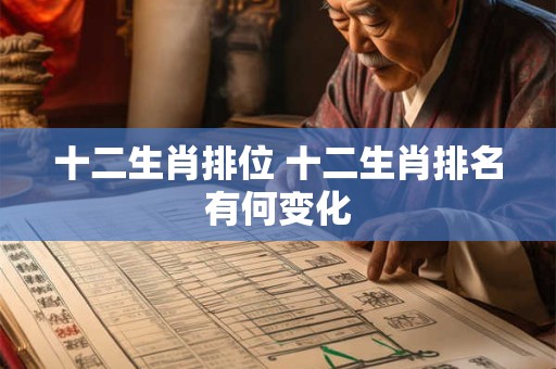 十二生肖排位 十二生肖排名有何变化