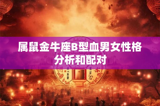 属鼠金牛座B型血男女性格分析和配对