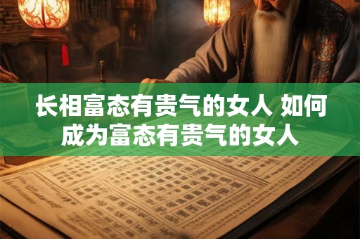 长相富态有贵气的女人 如何成为富态有贵气的女人