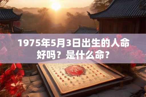 1975年5月3日出生的人命好吗？是什么命？