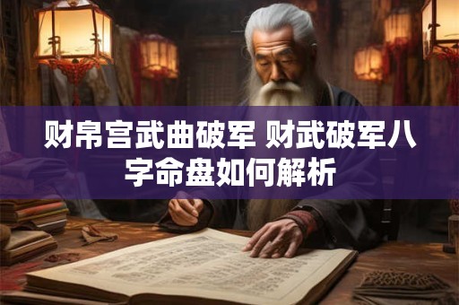 财帛宫武曲破军 财武破军八字命盘如何解析