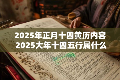2025年正月十四黄历内容 2025大年十四五行属什么