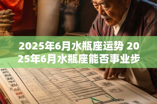 2025年6月水瓶座运势 2025年6月水瓶座能否事业步步高
