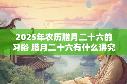 2025年农历腊月二十六的习俗 腊月二十六有什么讲究
