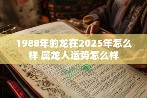 1988年的龙在2025年怎么样 属龙人运势怎么样