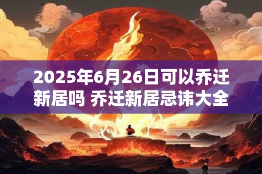 2025年6月26日可以乔迁新居吗 乔迁新居忌讳大全