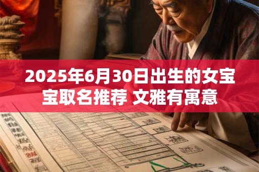 2025年6月30日出生的女宝宝取名推荐 文雅有寓意