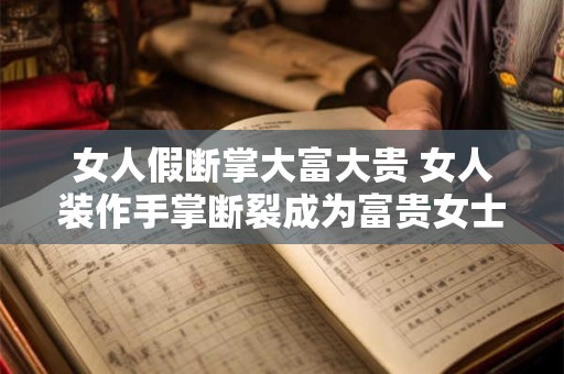女人假断掌大富大贵 女人装作手掌断裂成为富贵女士