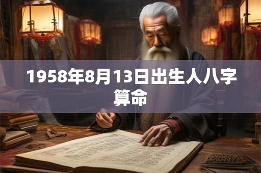1958年8月13日出生人八字算命