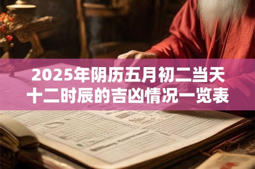 2025年阴历五月初二当天十二时辰的吉凶情况一览表