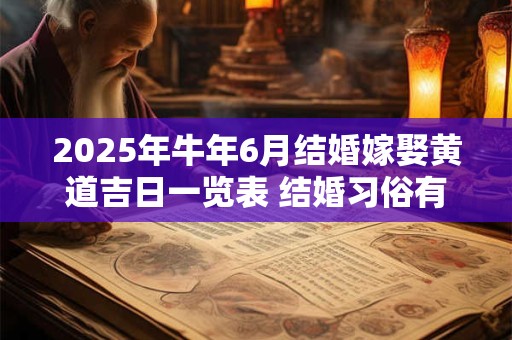 2025年牛年6月结婚嫁娶黄道吉日一览表 结婚习俗有什么