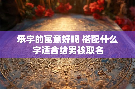 承宇的寓意好吗 搭配什么字适合给男孩取名