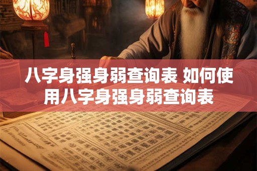 八字身强身弱查询表 如何使用八字身强身弱查询表