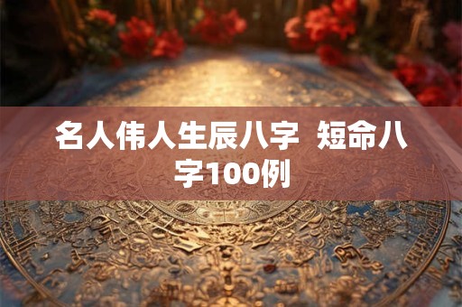 名人伟人生辰八字  短命八字100例