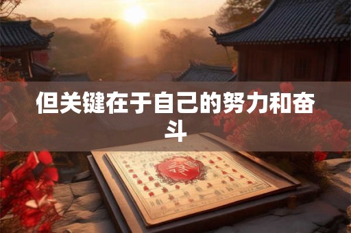 但关键在于自己的努力和奋斗