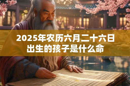 2025年农历六月二十六日出生的孩子是什么命