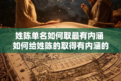 姓陈单名如何取最有内涵 如何给姓陈的取得有内涵的名字