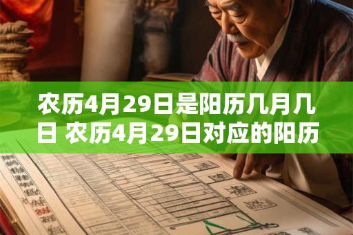 农历4月29日是阳历几月几日 农历4月29日对应的阳历日期是什么