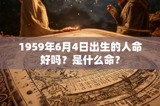1959年6月4日出生的人命好吗？是什么命？