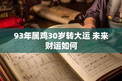 93年属鸡30岁转大运 未来财运如何