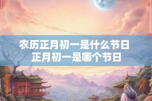 农历正月初一是什么节日 正月初一是哪个节日