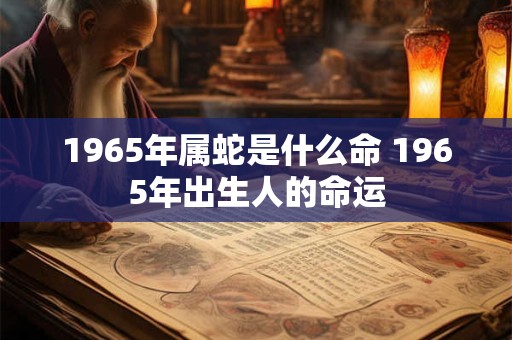 1965年属蛇是什么命 1965年出生人的命运