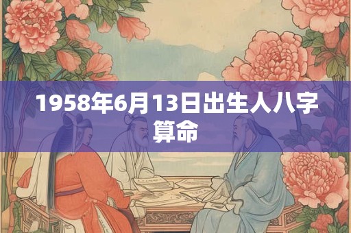 1958年6月13日出生人八字算命