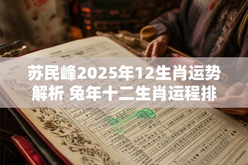 苏民峰2026年12生肖运势解析 兔年十二生肖运程排行榜 苏民峰2026年12生肖运势解析 兔年十二生肖运程排行榜