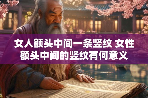 女人额头中间一条竖纹 女性额头中间的竖纹有何意义