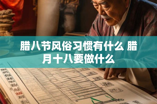 腊八节风俗习惯有什么 腊月十八要做什么