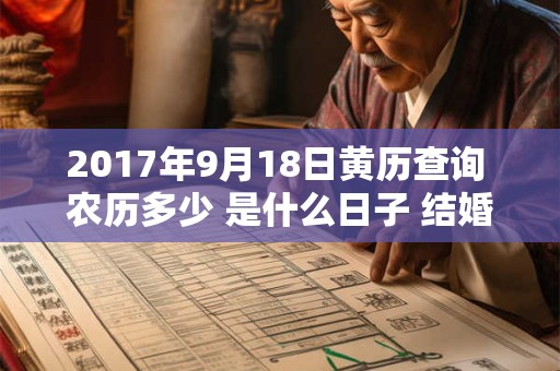 2017年9月18日黄历查询 农历多少 是什么日子 结婚吉时