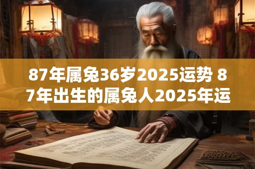 详细阅读:87年属兔36岁2025运势 87年出生的属兔人2025年运势如何 87年属兔36岁2025运势 87年出生的属兔人2025年运势如何