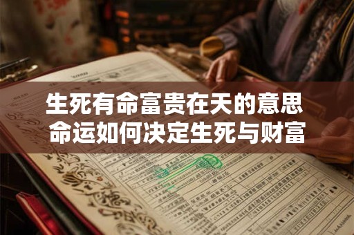 生死有命富贵在天的意思 命运如何决定生死与财富