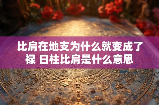 比肩在地支为什么就变成了禄 日柱比肩是什么意思