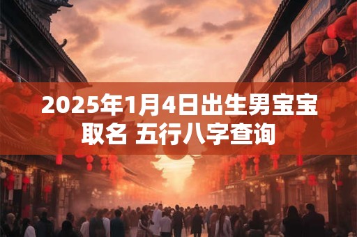 2025年1月4日出生男宝宝取名 五行八字查询