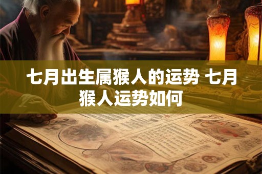 七月出生属猴人的运势 七月猴人运势如何