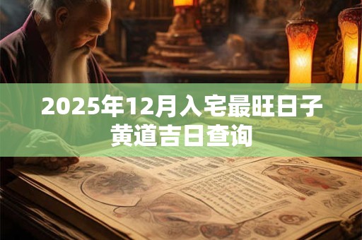 2025年12月入宅最旺日子黄道吉日查询